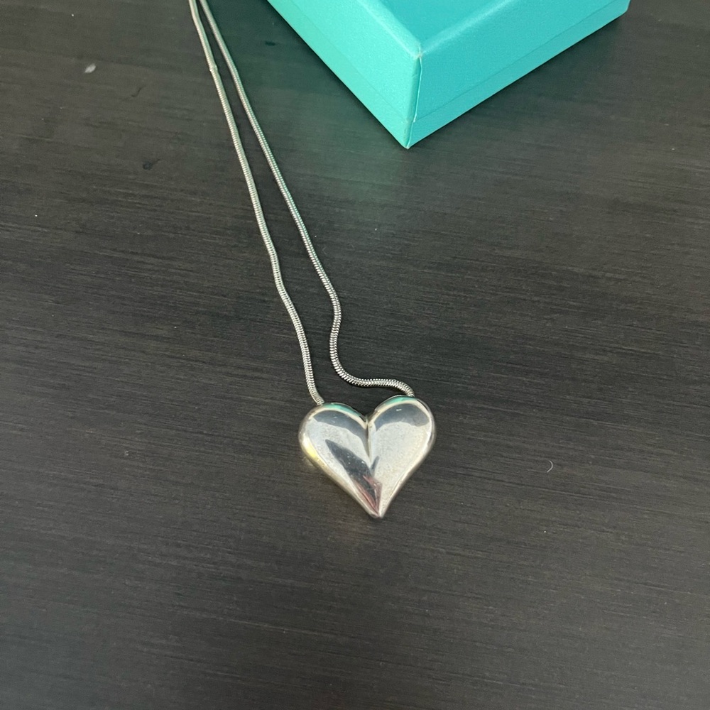 Tiffany Sterling Silver Heart Pendant Necklace